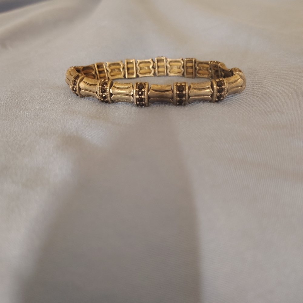 Sterling silver vintage black onyx stretch bracelet and maculite condition